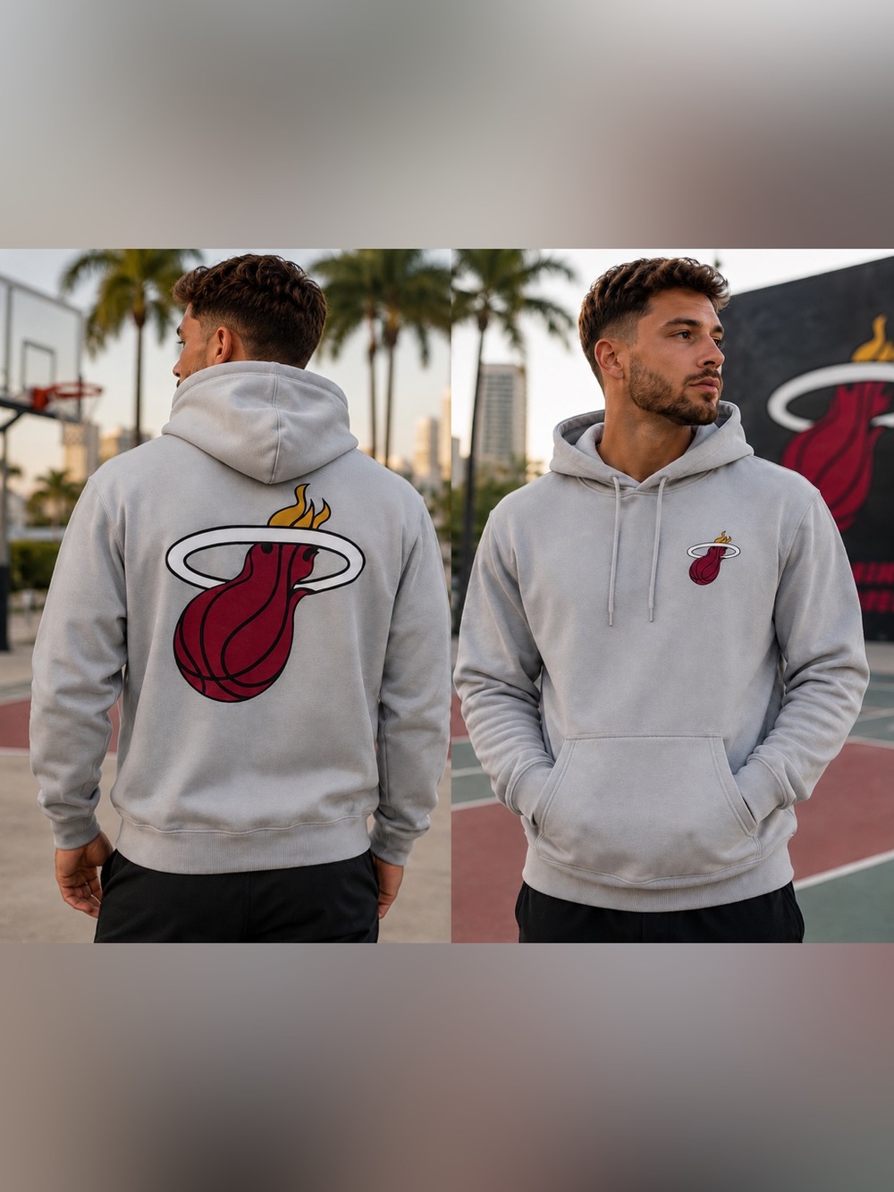 NBA Miami Heat Pullover Hoodie Men’s Medium Ultra Game Gray NWT